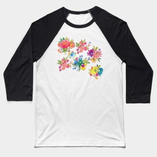 Water Color Florals Baseball T-Shirt